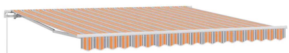 Kézi Behúzható Napellenző Többszínes Csíkkal 400x300 cm