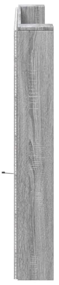 szürke sonoma színű áthidalószekrény LED-ekkel 200x16,5x103,5cm