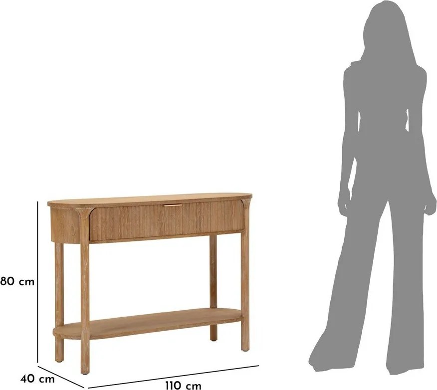 Natúr színű jegenyefenyő konzolasztal 40x110 cm Gothenburg – Mauro Ferretti