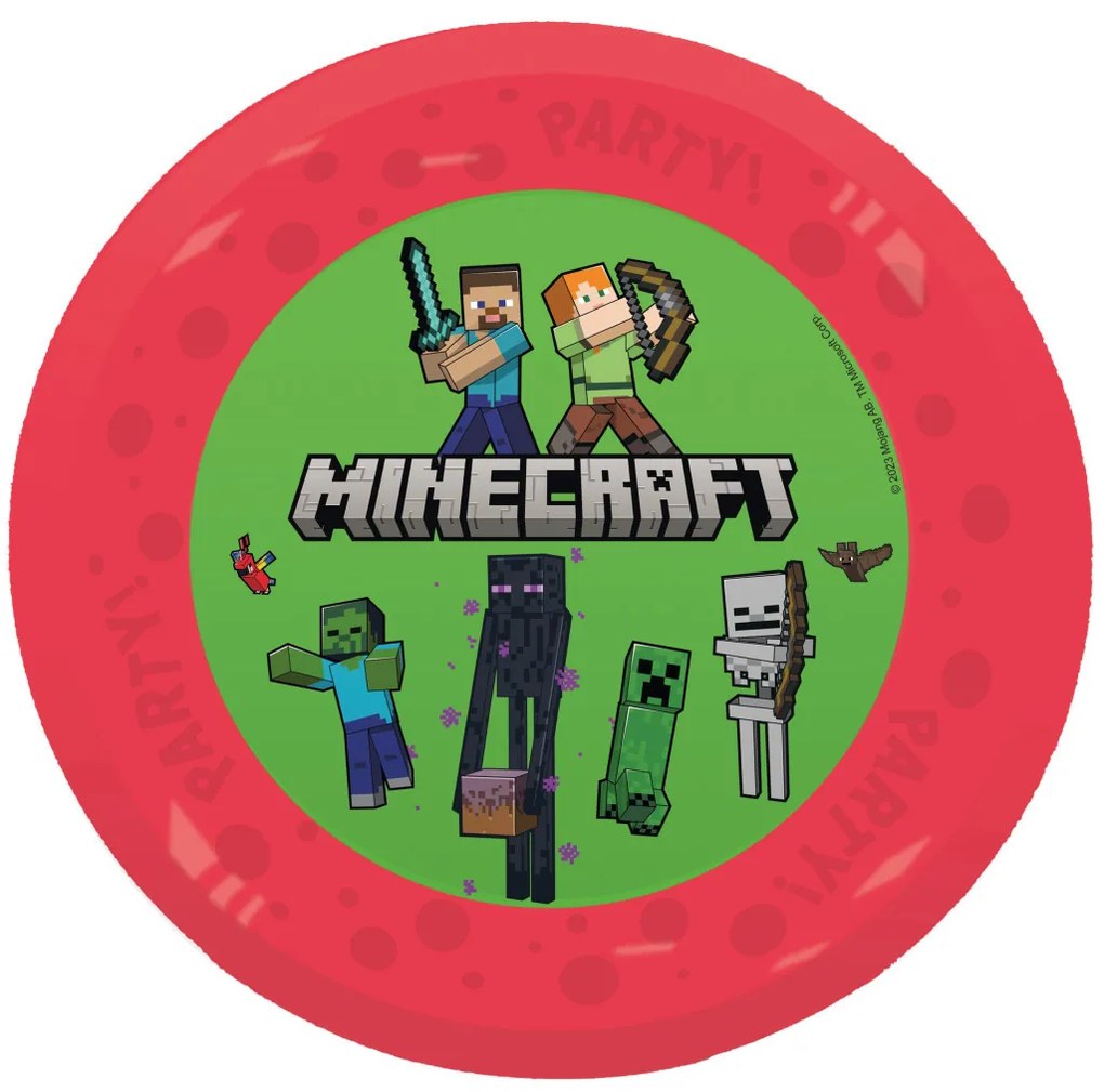 Minecraft Party micro prémium műanyag lapostányér 4 db-os szett 21 cm