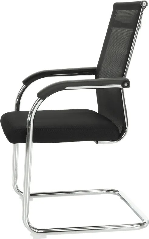 Tárgyalószék, fekete/ezüst, ESIN
