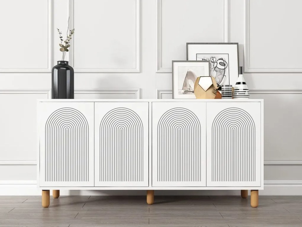 Doresta komód, fehér, 150 cm