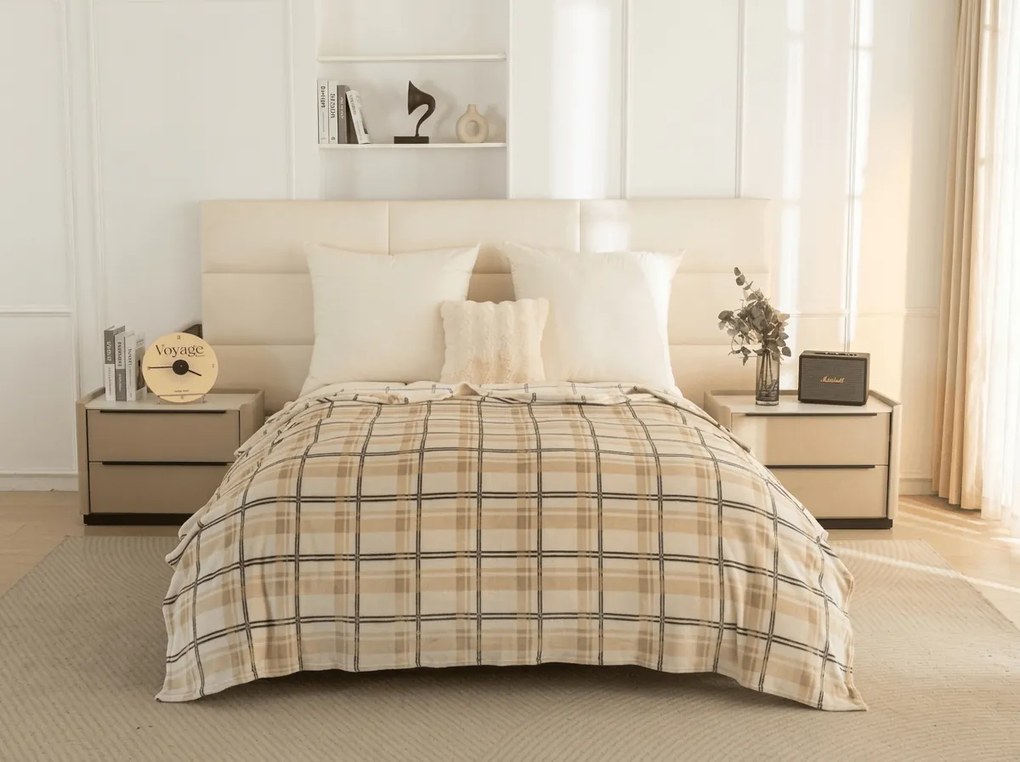 Mikroplüss pléd PLAID, krém színű Méret: 200 x 220 cm