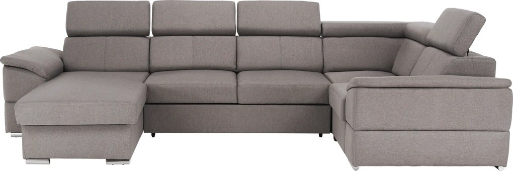 Ülőgarnitúra, szükésbarna Taupe, balos kivitel, SEGORIA ROH U