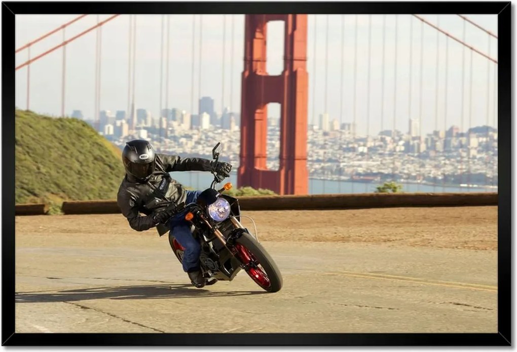 Poszterek keretben 60x40 Motorkerékpár a Golden Gate-nél