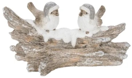 Madarak fatörzsön hangulatos téli karácsonyi dekoráció