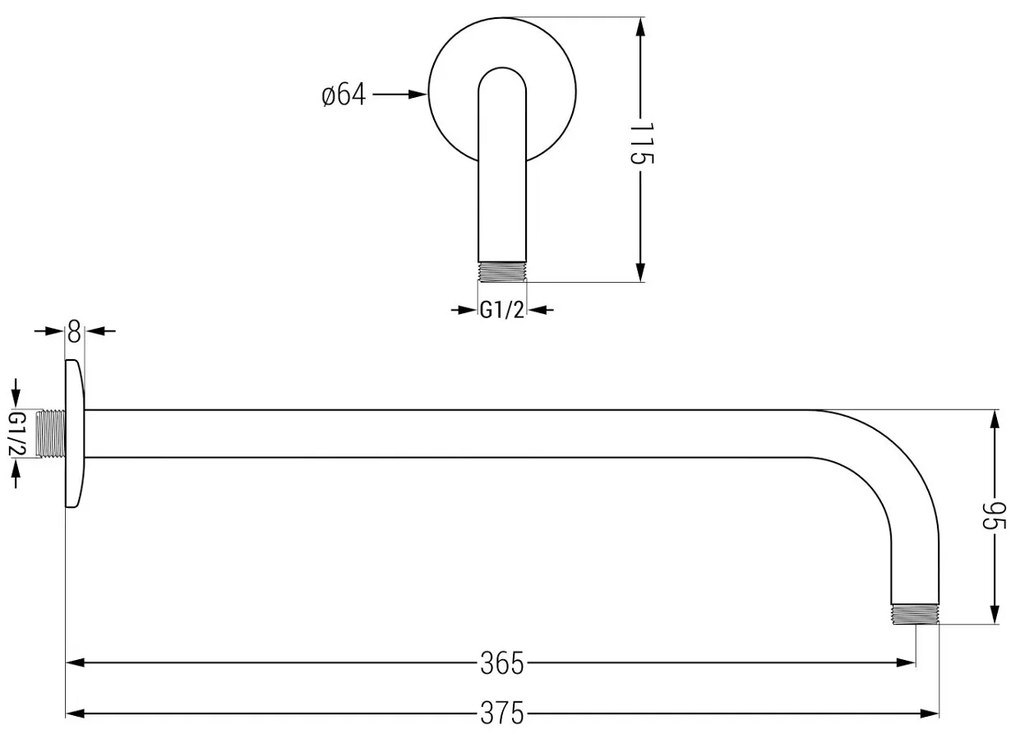 Mexen Kai DR70 rejtett fürdőkád és zuhany szett esőzuhannyal 30 cm, arany, 77602DR7030-50