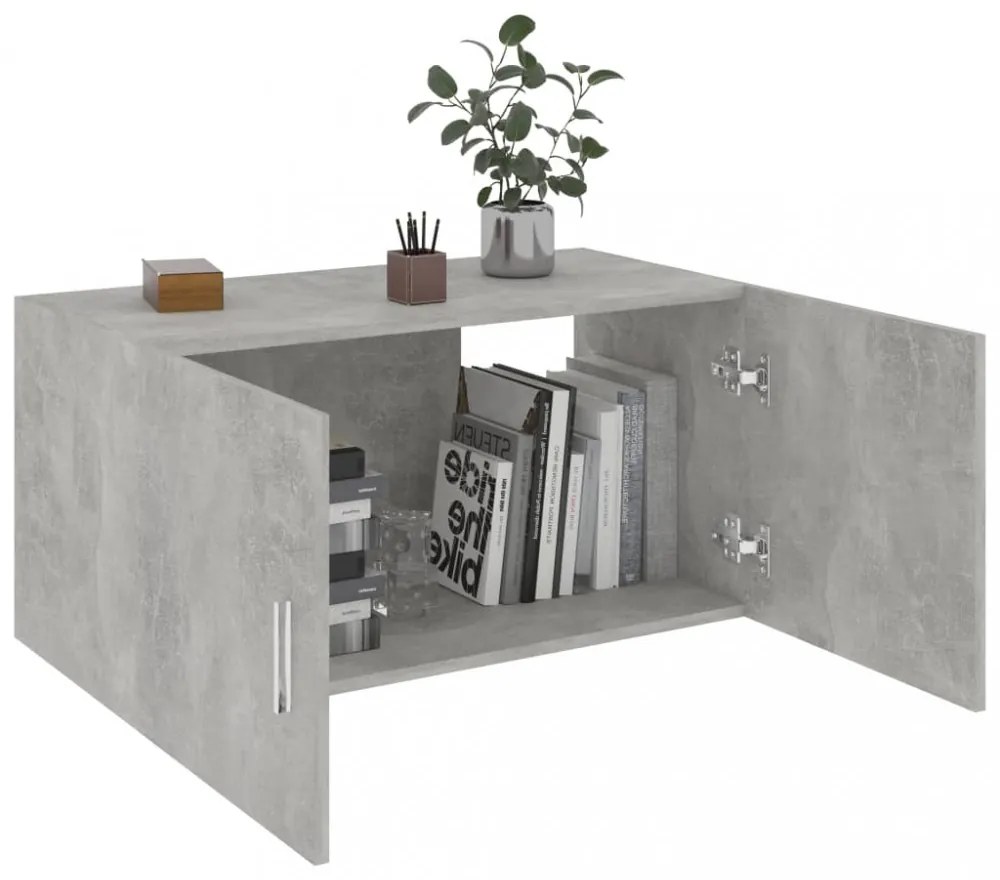 betonszürke szerelt fa falra szerelhető szekrény 80x39x40 cm