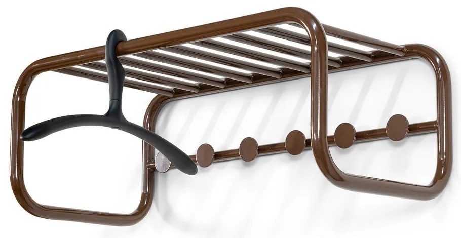 Sötétbarna fém fali fogas polccal 72 cm Retro – Spinder Design