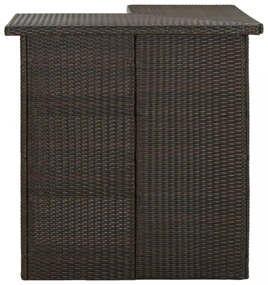 8 részes barna polyrattan kerti bárszett párnával