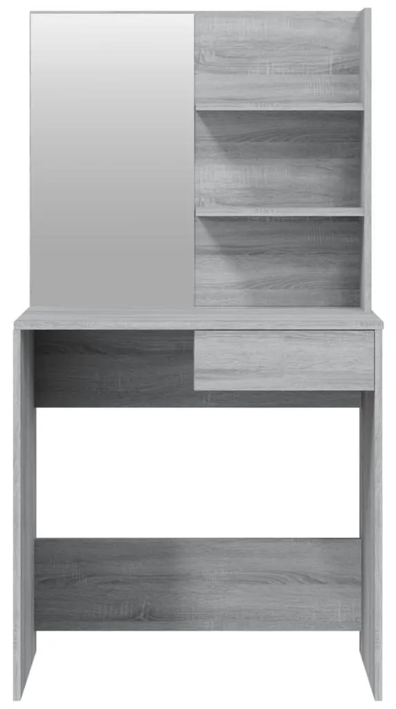 szürke sonoma színű fésülködőasztal-szett 74,5 x 40 x 141 cm