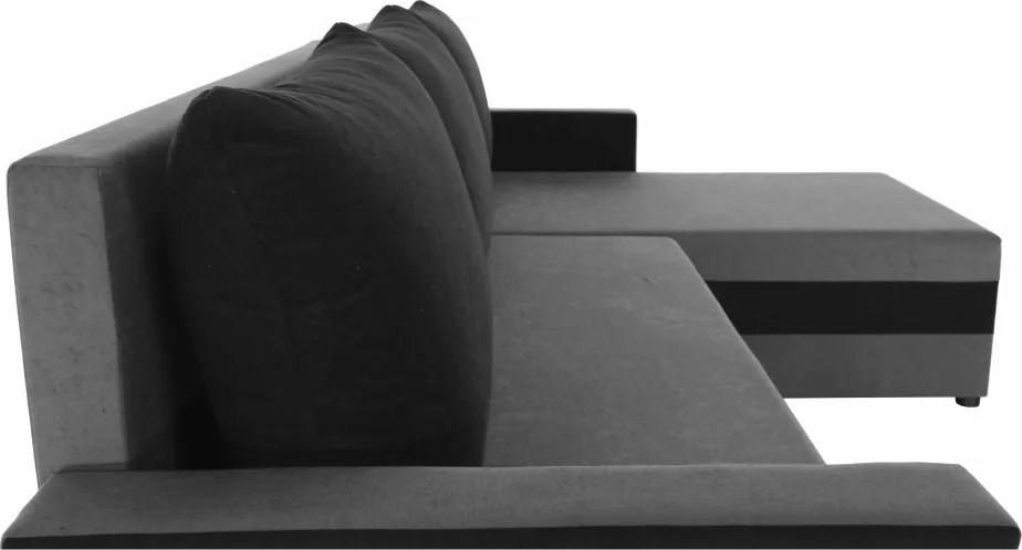 Univerzális ülőgarnitúra, szürke/fekete, PAULITA NEW