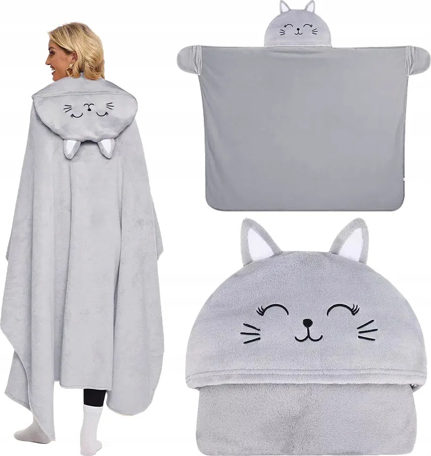 Takaró Pulóver Oversize Meleg Takaró Hosszú Macska Szőrme Blúz Takaró Ajándék