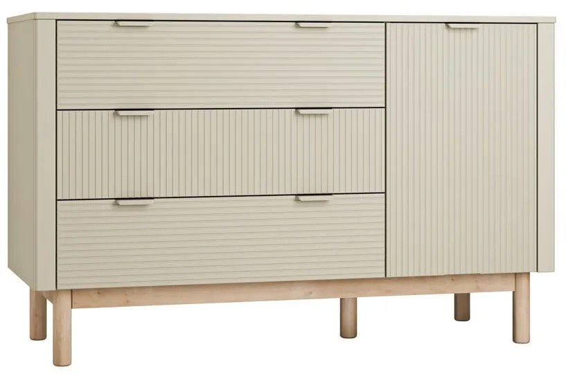 Bézs alacsony gyerek komód 144,5x52 cm Miloo – Pinio