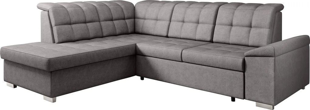 Kinyitható ülőgarnitúra, barnásszürke, balos, OREO ROH