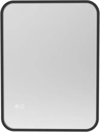 Viva AURA DELTA fürdőszoba tükör - érintőkapcsolóval - FEKETE - LED - SZÖGLETES - 60 x 65 cm