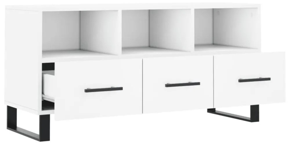 fehér szerelt fa TV-szekrény 102 x 36 x 50 cm