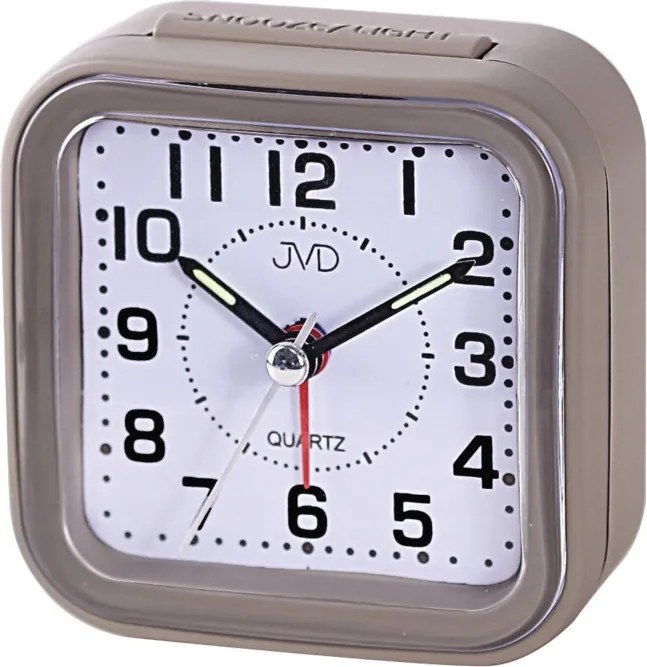 Kicsi 7 cm-ES Barna Négyzet Alakú Megvilágított Ébresztőóra Szundival Jvd SRP6808.4