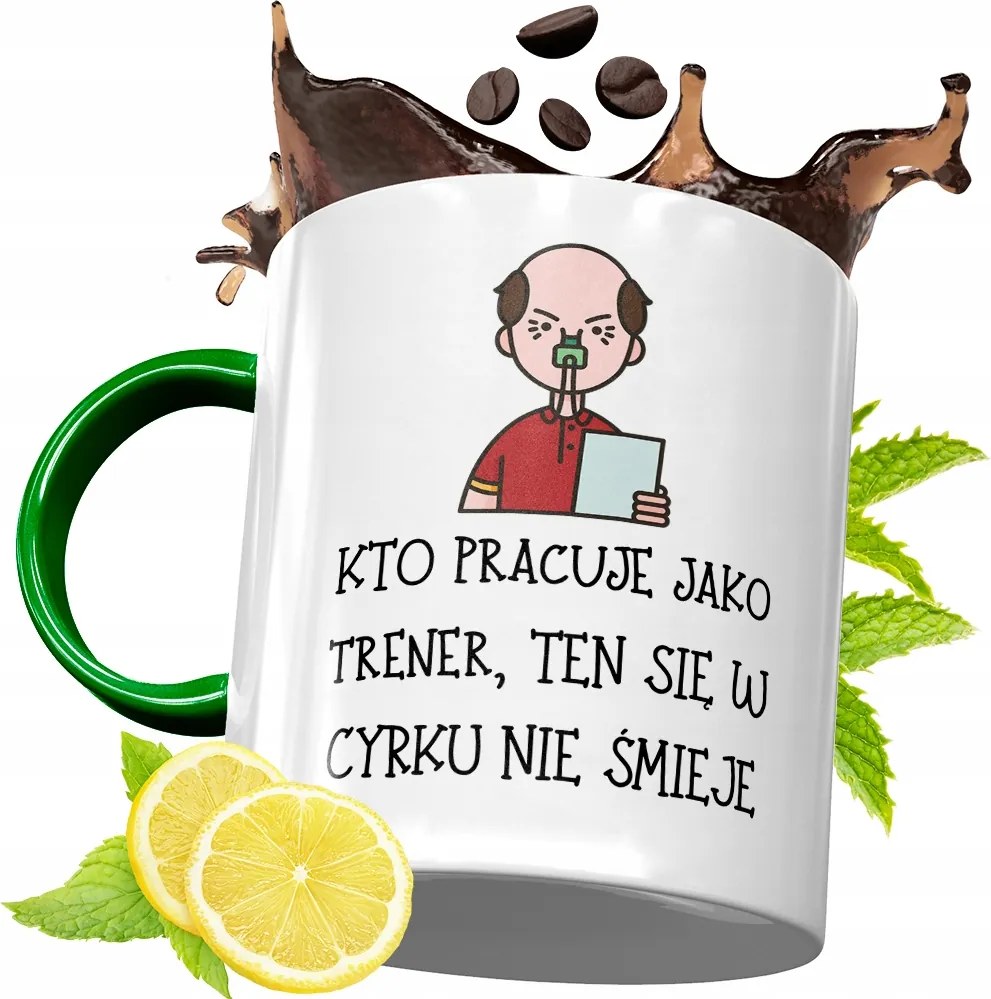 Zöld Bögre Edzőnek Ajándék, fényképes nyomattal