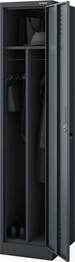 Kétrekeszes személyzeti ruhaszekrény antracit, 400x1800x500 mm: KACPER 1 Plus