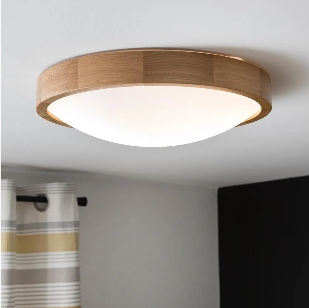 Brilagi-LED RGBW Dimmelhető mennyezeti lámpa CARVALHO SLIM 2xE27/15W/230V Wi-Fi tölgy átm. 37 cm
