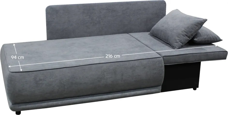 Kihúzható kanapé, szürke, jobbos, LIAMI