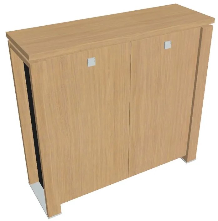 Verno+ S közepes szekrény 140 x 46 x 130 cm, világos tölgy / fekete