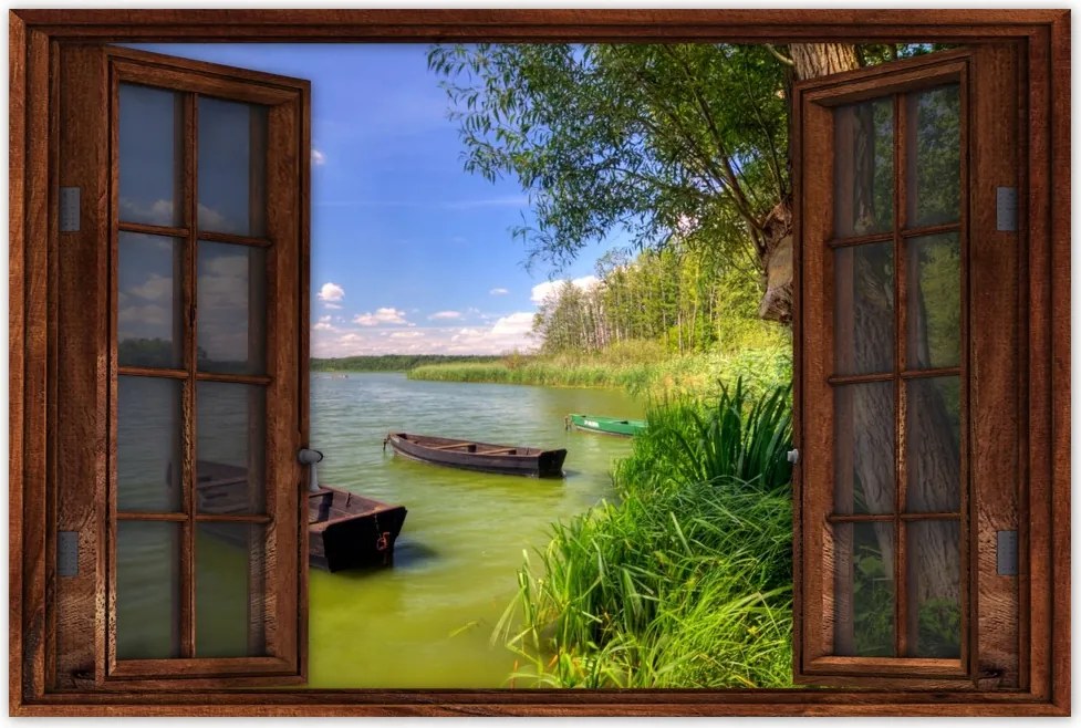 Poszterek 90x60 Tó Csónakok Tájkép