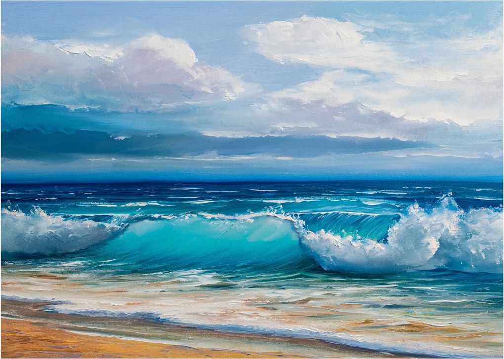 Kép - tengeri hullámok (üvegen) (70x50 cm)