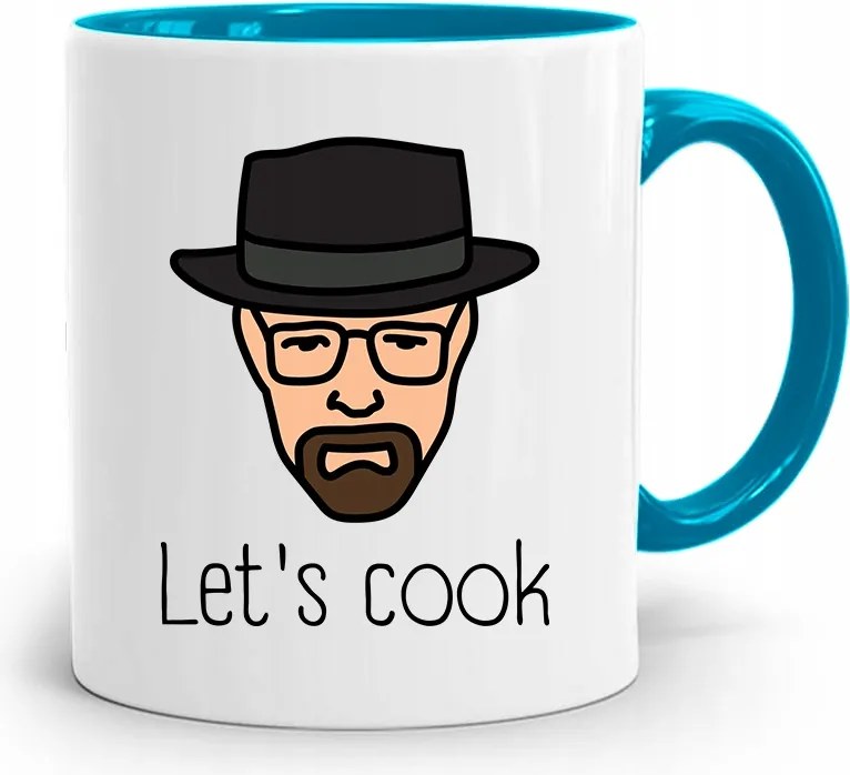 Kék Bögre Ajándék Szakácsnak Let's Cook nyomott mintával