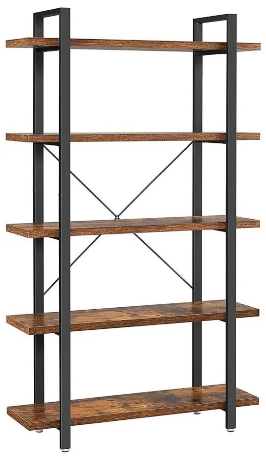 NAVARO könyvszekrény barna/fekete