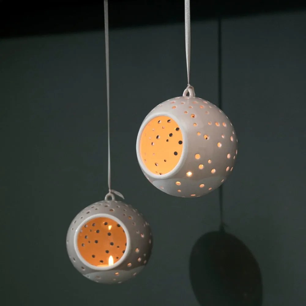 Nobili fehér csontporcelán karácsonyfadísz, ⌀ 12 cm - Kähler Design