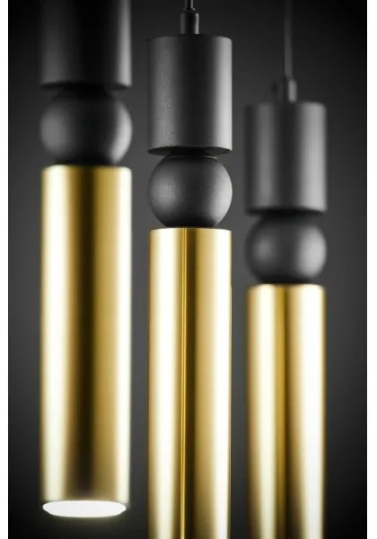 Jupiter 2007 - Csillár zsinóron ALAS 3xGU10/10W/230V arany/fekete