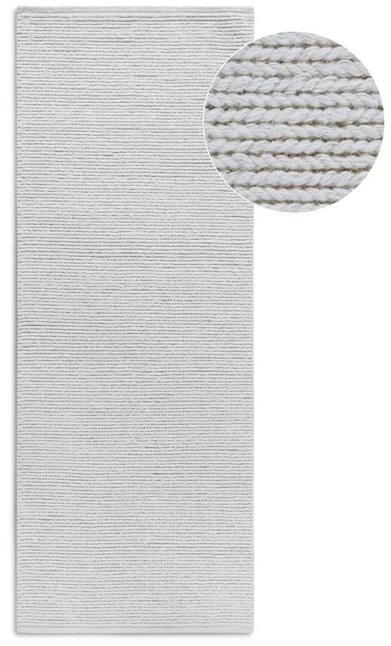 Fehér kézi szövésű gyapjú futószőnyeg 80x200 cm Francois – Villeroy&amp;Boch