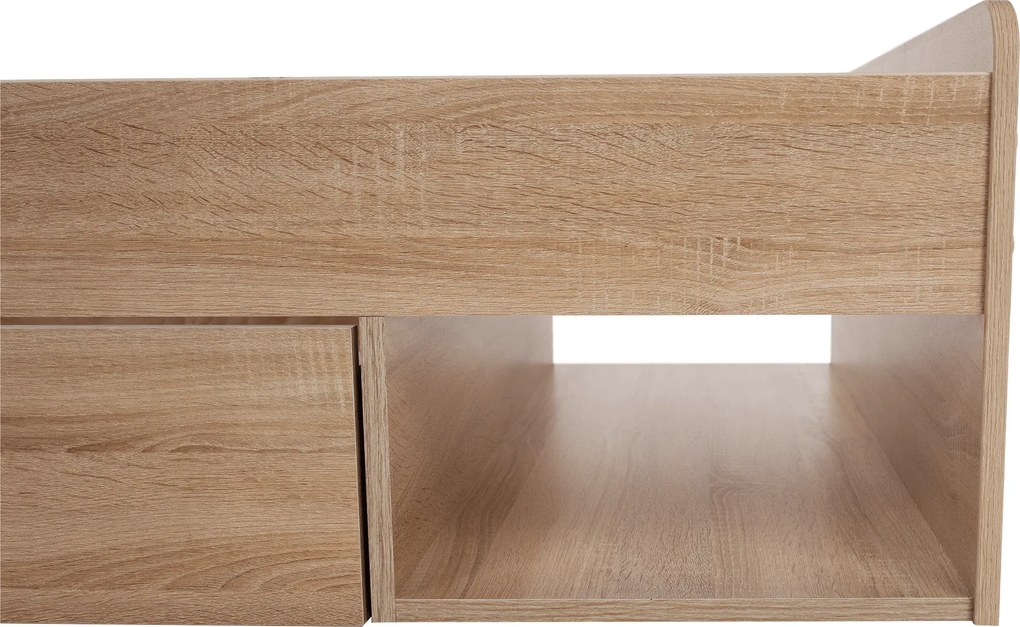 Egyszemélyes ágy 1S/90, sonoma tölgyfa, TEYO