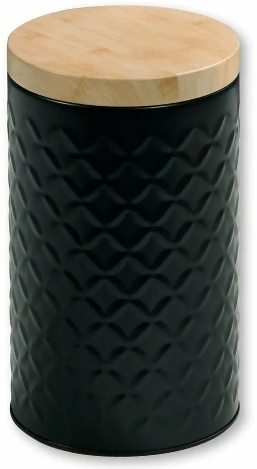 Kesper 38246 Fém tárolódoboz, fekete, átmérő 11 cm