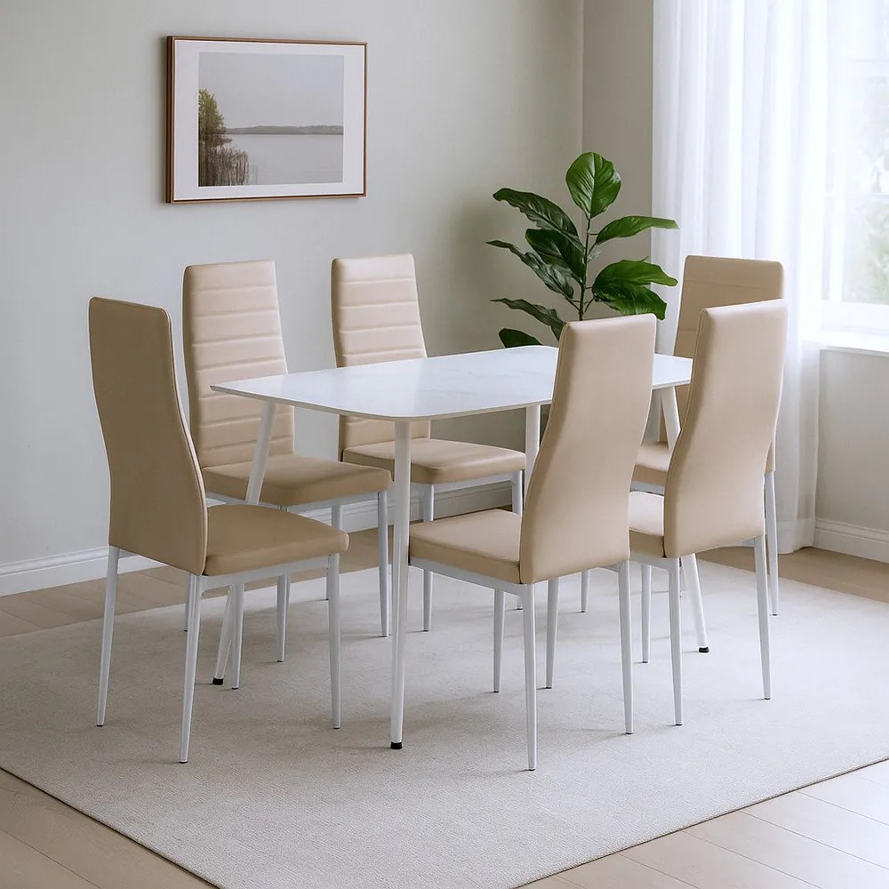 Renton 6+1 étkező garnitúra bézs-szürke