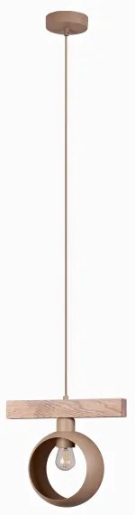 Duolla - Kábeles csillár IRONLINE 1xE27/15W/230V fenyő tölgy/bézs