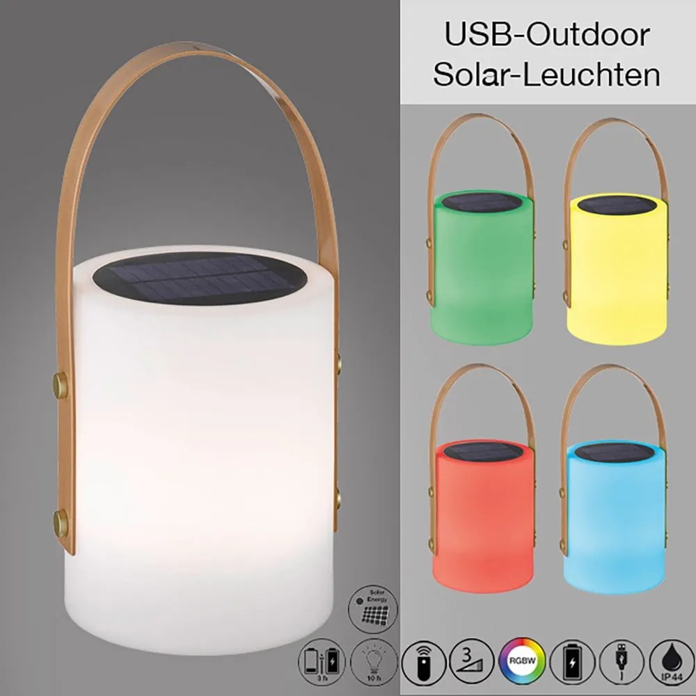 Fehér-barna LED asztali lámpa (magasság 34 cm) Bari – Fischer & Honsel