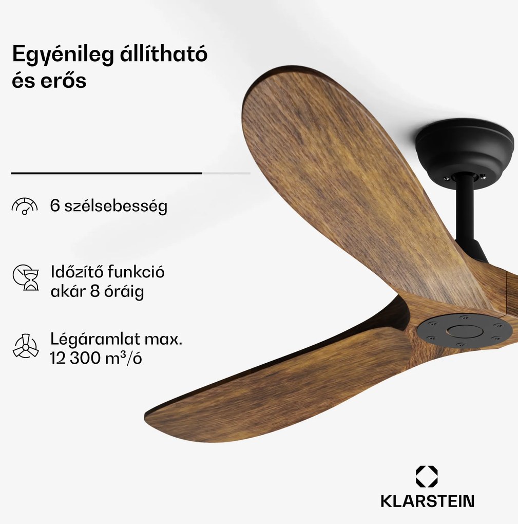 Bahama Breeze Smart Mennyezeti ventilátor, masszív fa rotorlapátok, távirányító + vezérlés alkalmazás segítségével