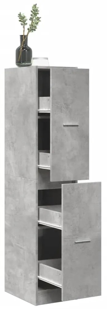 betonszürke szerelt fa patikaszekrény 30 x 41 x 144,5 cm