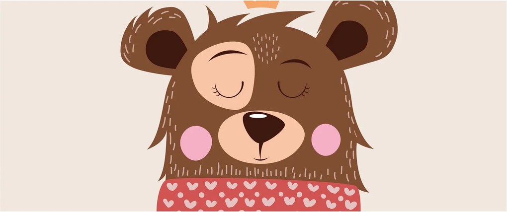 Kép - Teddy maci piros sállal (120x50 cm)