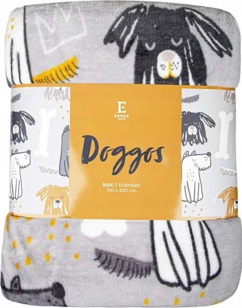 Puha takaró szürke kutyus motívummal Woof Woof kutya