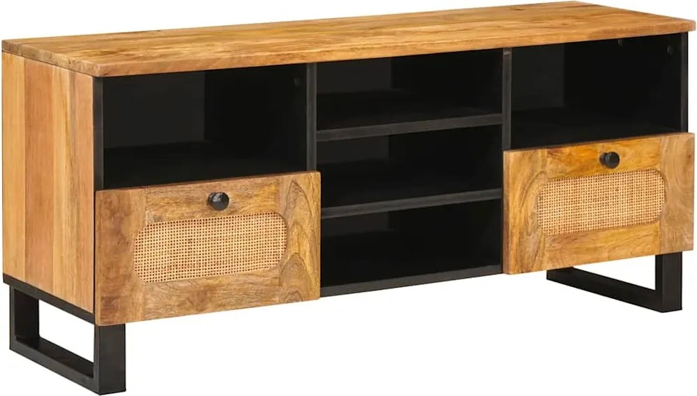 vidaXL TV szekrény fiókkal Barna 100 x 33 x 46 cm Tömör Mangófát