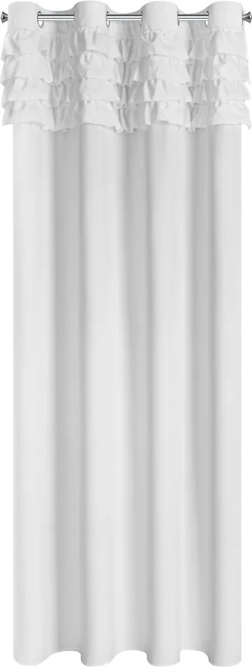 Bársony függöny 140X250 fehér, gurulós fodros