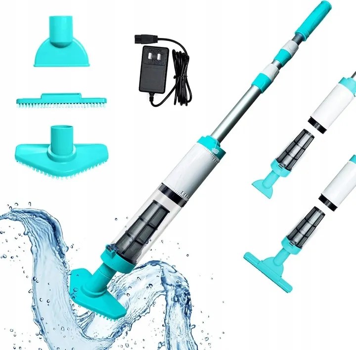 Poolypoly 3AZ1BEN Vezeték Nélküli Medence Porszívó Akkumulátorral. Türkizkék