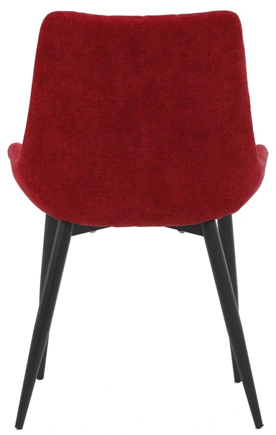 Scaun de sufragerie din țesătură roșie cu model elegant de romburi. DCL-218