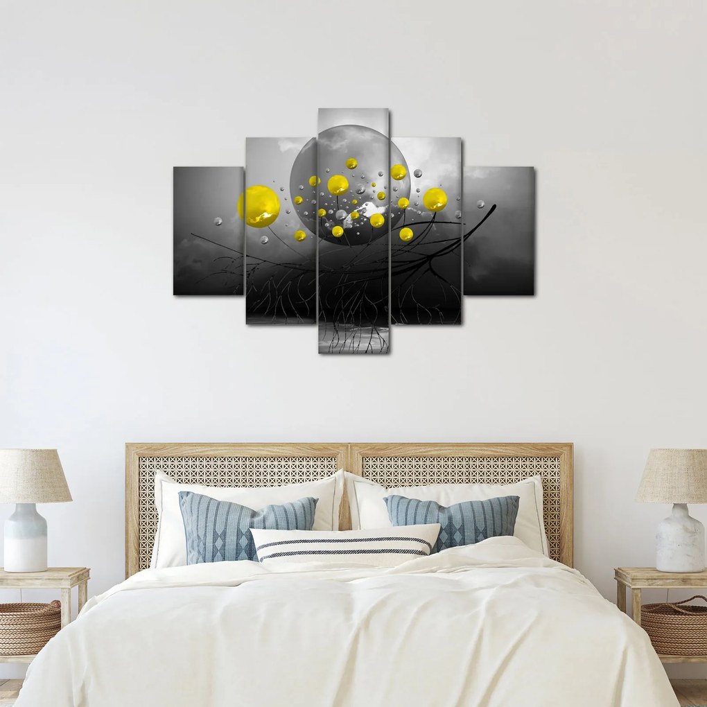 Kép- sárga absztrakt gömbök (150x105 cm)
