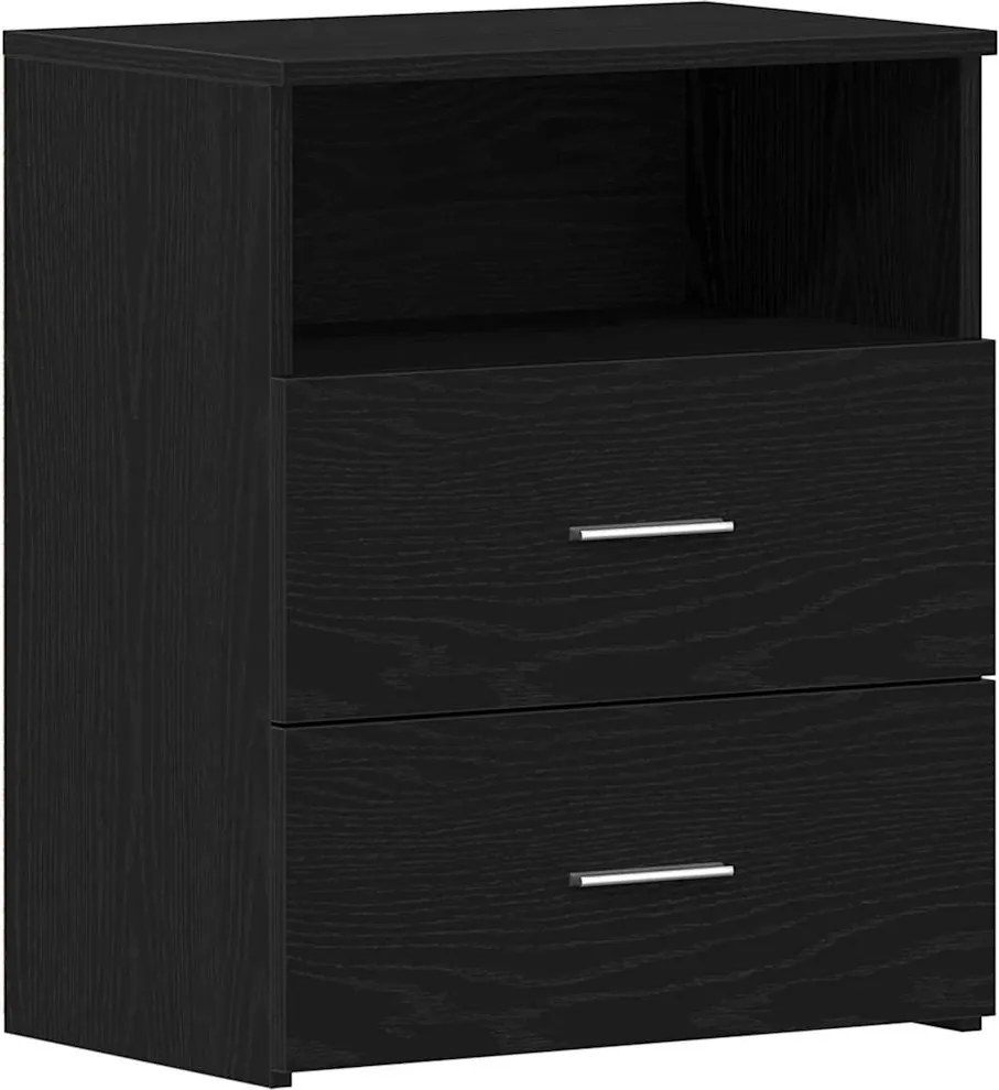 vidaXL Éjjeliszekrény fiókkal Fekete tölgy 50 x 32 x 60 cm Faanyag