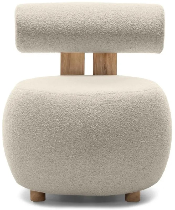 Bézs design fotel HANNA, tölgy